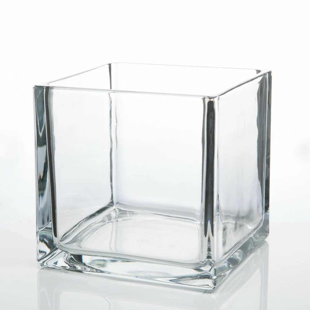 Richland Square Glass Cube Vase Set Of 36 (4"/5"/6") 4 Richland Square Glass Cube Vase Set Of 36 (4"/5"/6")
