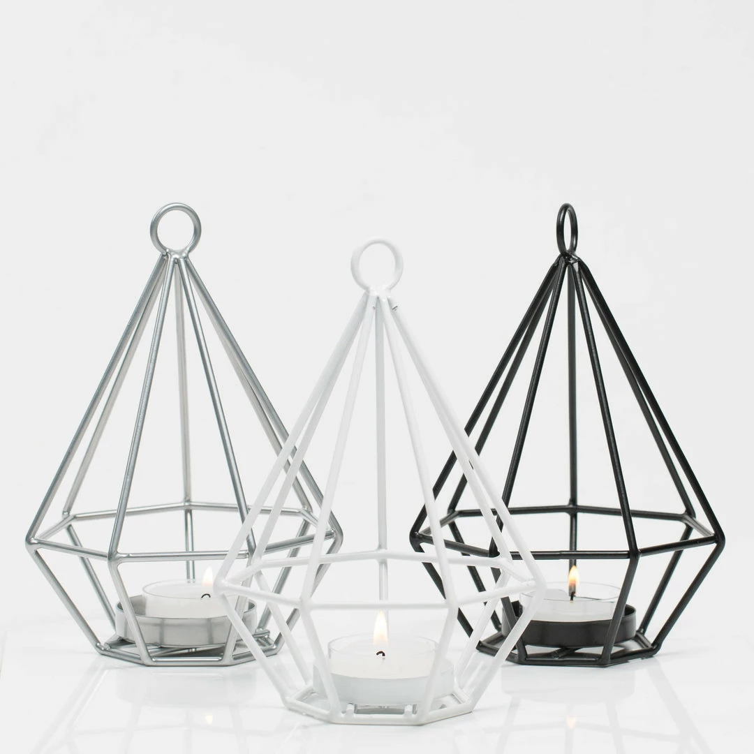 Shop By Event Richland Geometric Tealight Candle Holders - Silver Set Of 2 2 Shop By Event Richland Geometric Tealight Candle Holders - Silver Set Of 2