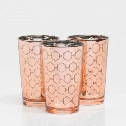 Richland Rose Gold Hexagonal Glass Holder - Large Set Of 6 Shop By Event