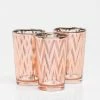 Richland Rose Gold Chevron Glass Holder - Large Set Of 48