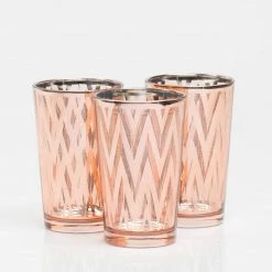 Richland Rose Gold Chevron Glass Holder - Large Set Of 48