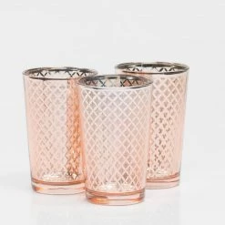 Richland Rose Gold Lattice Glass Holder - Large Set Of 6 Shop By Event