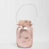 Richland Small Mercury Hanging Mason Jar With Clear Bead Handle - Rose Gold Set Of 12