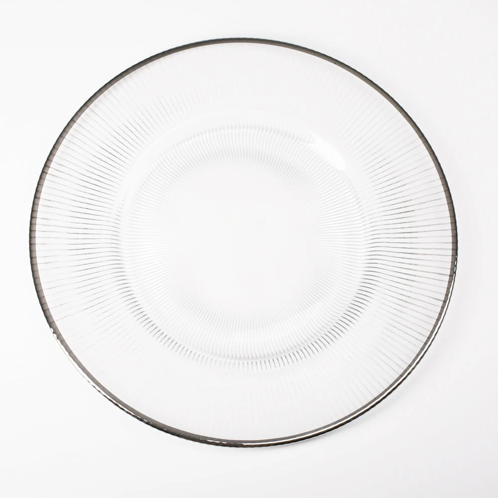Richland 13" Silver Rim Glass Charger Plate Set Of 12 1 Richland 13" Silver Rim Glass Charger Plate Set Of 12