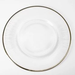 Weddings Richland 13" Gold Rim Glass Charger Plate