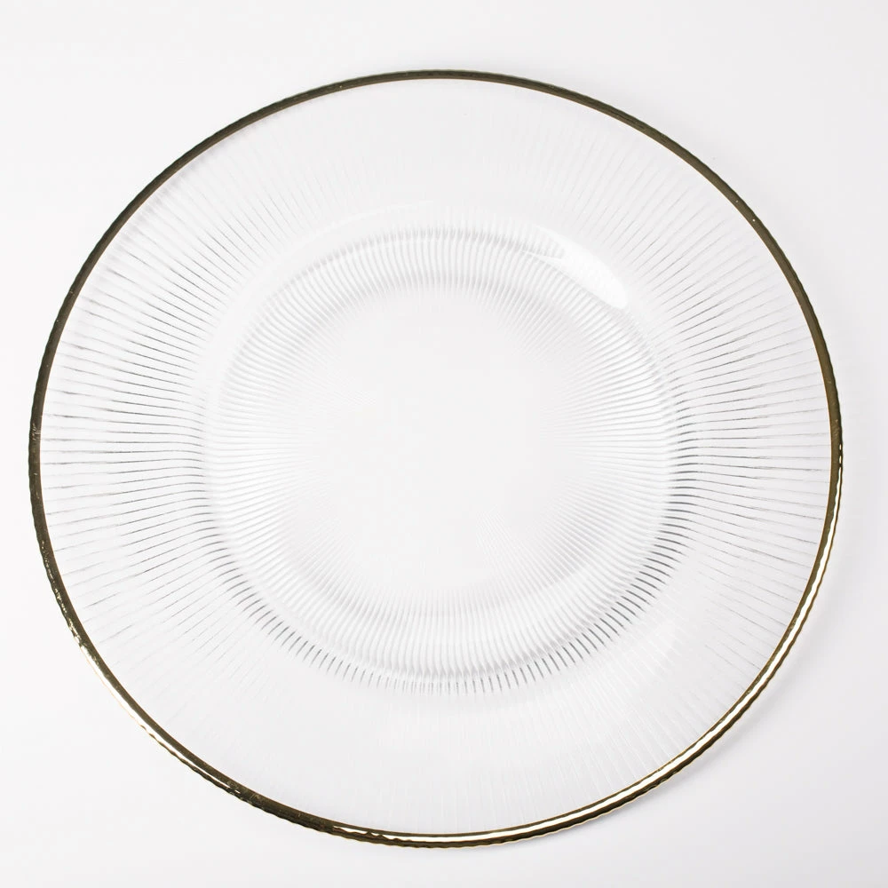 Weddings Richland 13" Gold Rim Glass Charger Plate Set Of 12 1 Weddings Richland 13" Gold Rim Glass Charger Plate Set Of 12