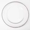 Richland 13" Silver Beaded Glass Charger Plate Weddings