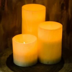 Richland Flameless LED Pillar Candle Birch 4" X 6" Fall