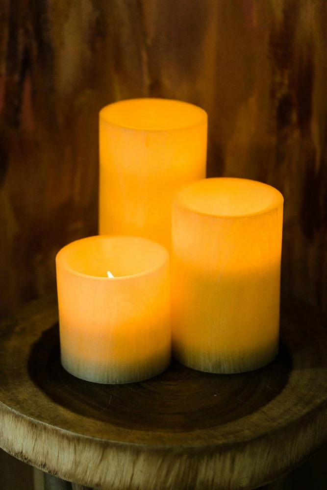 Richland Flameless LED Pillar Candle Birch 4" X 6" Fall 2 Richland Flameless LED Pillar Candle Birch 4" X 6" Fall