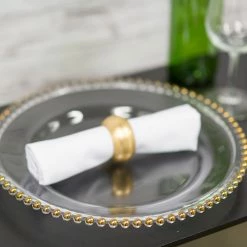 Richland 13" Gold Beaded Glass Charger Plate