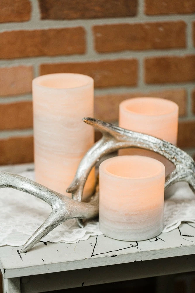 Richland Flameless LED Pillar Candle Marble Set Of 3 7 Richland Flameless LED Pillar Candle Marble Set Of 3