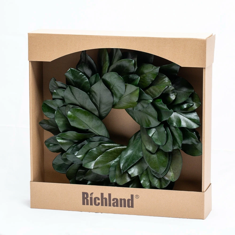 Christmas Richland Preserved Magnolia Wreath 17" 2 Christmas Richland Preserved Magnolia Wreath 17"