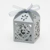 Bachelorette Party Richland Love Heart Laser Cut Favor Box With Organza Ribbon, Pearl Silver Set Of 100