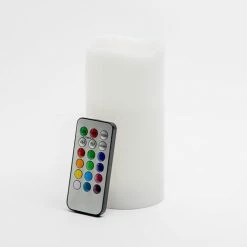 Richland Flameless LED Remote Control Wavy Top Pillar Candle White 3"x6" Set Of 24