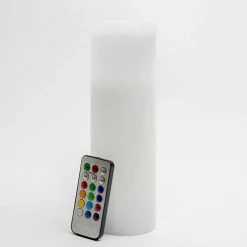 Seasonal Parties Richland Flameless LED Remote Control Wavy Top Pillar Candle White 3