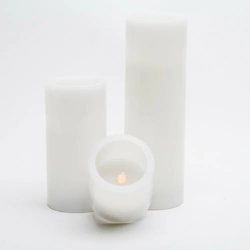 Richland Flameless LED Pillar Candles 3"x3", 3"x6" & 3"x9" White Set Of 3 3 Richland Flameless LED Pillar Candles 3"x3", 3"x6" & 3"x9" White Set Of 3