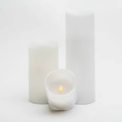Seasonal Parties Richland Flameless LED Wavy Top Pillar Candle White 3