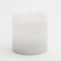 Seasonal Parties Richland Flameless LED Wavy Top Pillar Candle White 3
