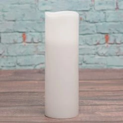 Seasonal Parties Richland Flameless LED Wavy Top Pillar Candle White 3