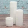 Richland Flameless LED Pillar Candles 3"x3", 3"x6" & 3"x9" White Set Of 3