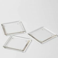 Richland Candle Holders Eastland Square Glass Pillar Plate 5" Set Of 12