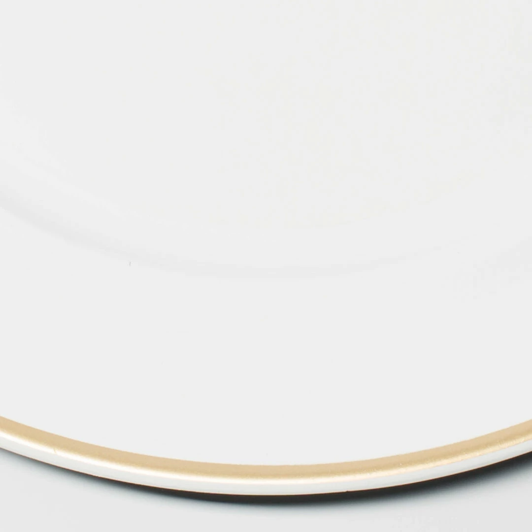 Weddings Richland 13" White With Gold Rim Charger Plate Set Of 24 2 Weddings Richland 13" White With Gold Rim Charger Plate Set Of 24