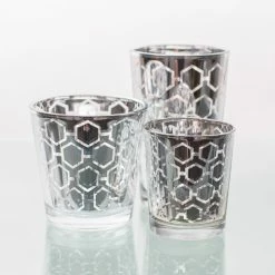 Shop By Event Richland Silver Hexagonal Glass Holder - Large Set Of 6