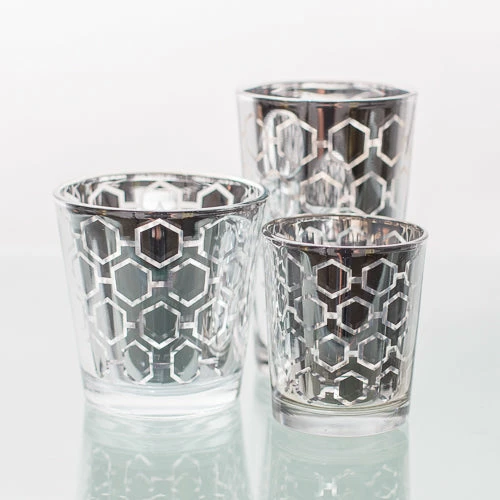 Shop By Event Richland Silver Hexagonal Glass Holder - Large Set Of 6 2 Shop By Event Richland Silver Hexagonal Glass Holder - Large Set Of 6