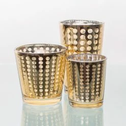 Richland Gold Dotted Glass Holder - Medium Set Of 6 Shop By Event