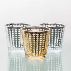 Richland Gold Dotted Glass Holder - Medium Set Of 6 Shop By Event