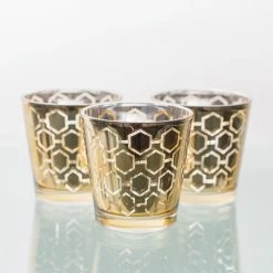Richland Gold Hexagonal Glass Holder - Medium Set Of 6 Shop By Event
