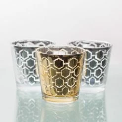 Richland Gold Hexagonal Glass Holder - Medium Set Of 6 Shop By Event