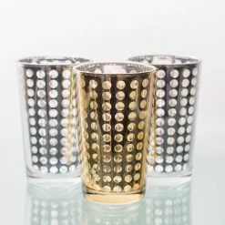 Richland Gold Dotted Glass Holder - Large Set Of 6