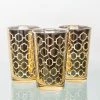 Richland Gold Hexagonal Glass Holder - Large Set Of 6