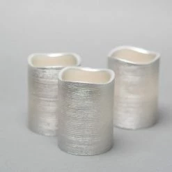 Richland Silver Metallic Wavy Top LED Candle - Set Of 12