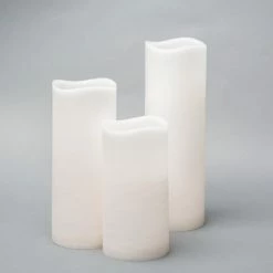 Seasonal Parties Richland 4" Large LED Pillar Candle With Wavy Top (3 Sizes) - Set Of 18