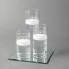 Eastland Square Mirror And Cylinder Vase Centerpiece With Richland 3" Floating Candles Set Of 84 Weddings