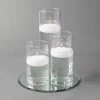 Eastland Round Mirror And Cylinder Vase Centerpiece With Richland 3" Floating Candles Set Of 84