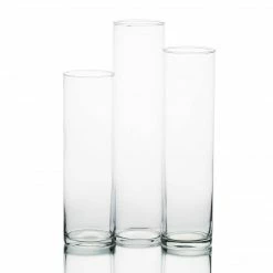Richland Weddings Eastland Tall Cylinder Vases 13" , 15", & 17" Set Of 3