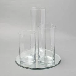 Richland Eastland Round Mirror And Cylinder Vase Centerpiece Set Of 48