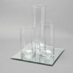 Richland Eastland Square Mirror And Cylinder Vase Centerpiece Set Of 4