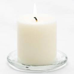 Weddings Richland Pillar Candle 3" & Eastland Square Holder 6" Set Of 12 19 Weddings Richland Pillar Candle 3