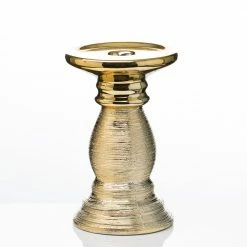 Richland Elegant Pillar Candle Holder 6" Gold Ceramic Shop By Event