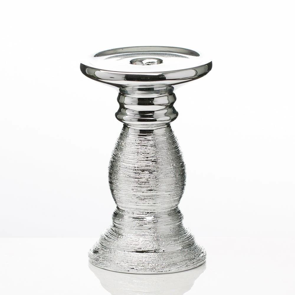 Richland Elegant Pillar Candle Holder 6" Silver Ceramic Set Of 4 Shop By Event 1 Richland Elegant Pillar Candle Holder 6" Silver Ceramic Set Of 4 Shop By Event