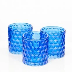 Shop By Event Richland Blue Chunky Honeycomb Glass Votive & Tealight Holder Set Of 24