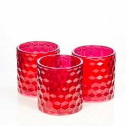 Richland Red Chunky Honeycomb Glass Votive & Tealight Holder Set Of 48