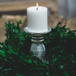 Richland Elegant Pillar Candle Holder 6" Silver Ceramic Shop By Event