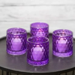 Richland Purple Chunky Honeycomb Glass Votive & Tealight Holder Set Of 12 Shop By Event