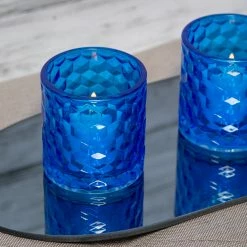 Richland Blue Chunky Honeycomb Glass Votive & Tealight Holder Set Of 12 Shop By Event