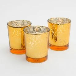 Shop By Event Richland Amber Gold Mercury Votive Holders Set Of 72